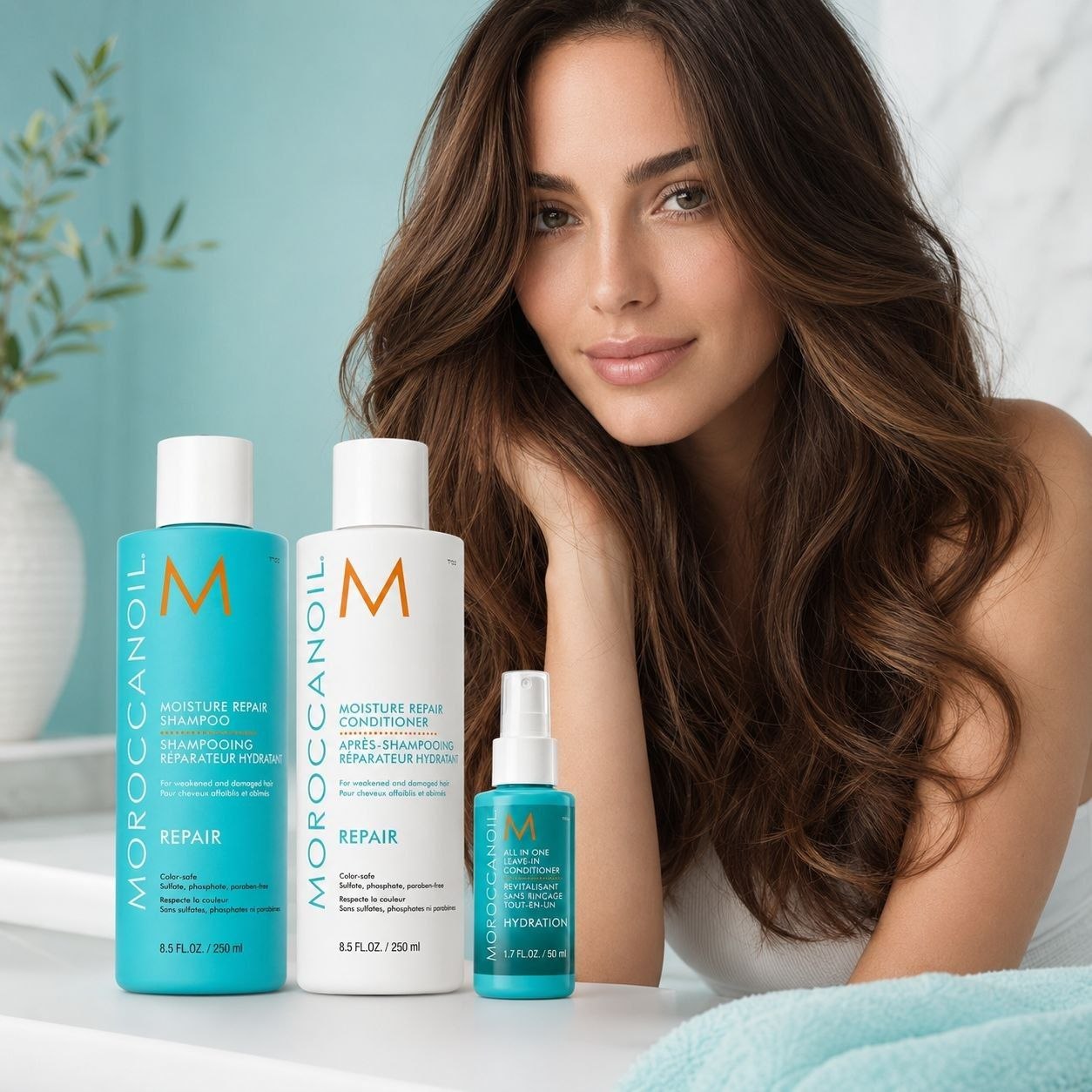 SET DE REPARACIÓN CAPILAR MOROCCANOIL REPAIR COLLECTION 3 PIEZAS 1 UND