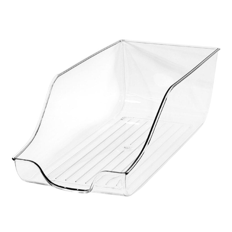 ORGANIZADOR RECIPIENTE DE ALMACENAMIENTO DE ACRILICO CONTENEDOR TRANSPARENTE PARA REFRIGERADOR O ESTANTE 33.5X10X13CM