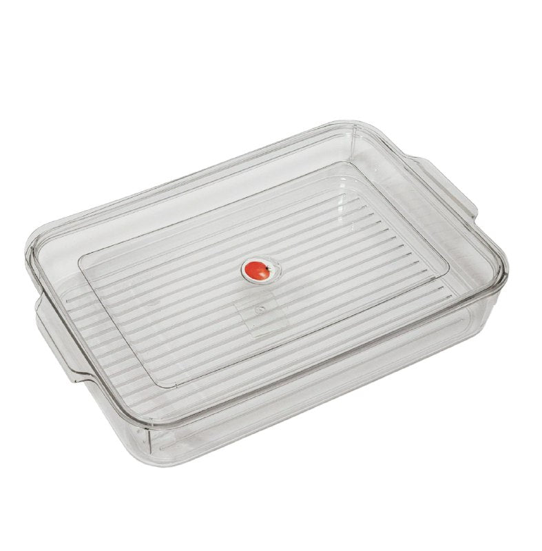 ORGANIZADOR RECIPIENTE CAJA DE ALMACENAMIENTO MULTIFUNCIONAL DE ACRILICO TRANSPARENTE CON TAPA BENELI HOME 5X20X30CM