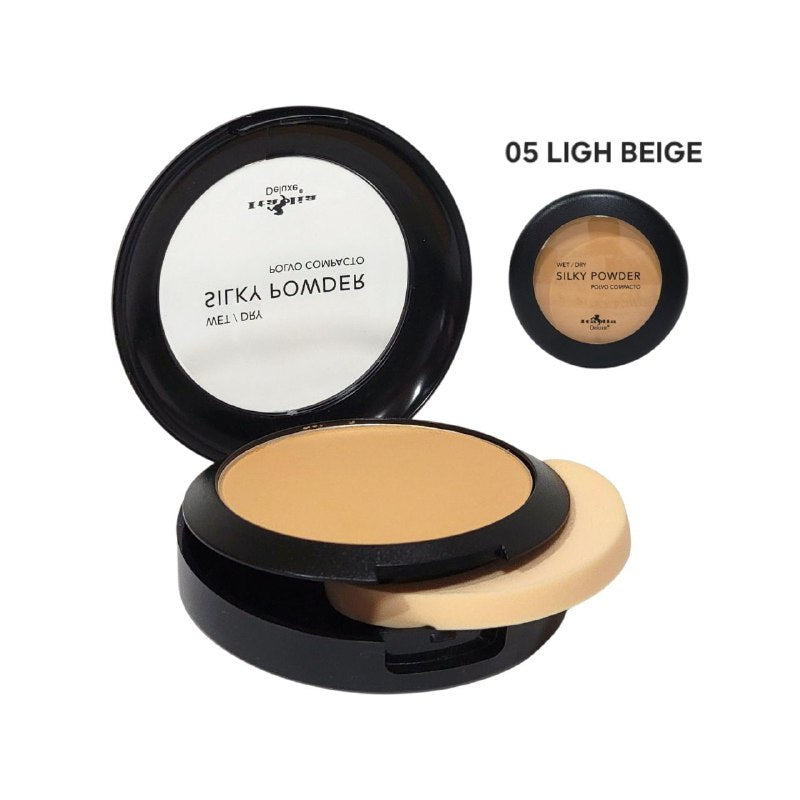 POLVO COMPACTO LIGERO COBERTURA LIGERA TONO 05 LIGHT BEIGE ITALIA DELUXE 8G