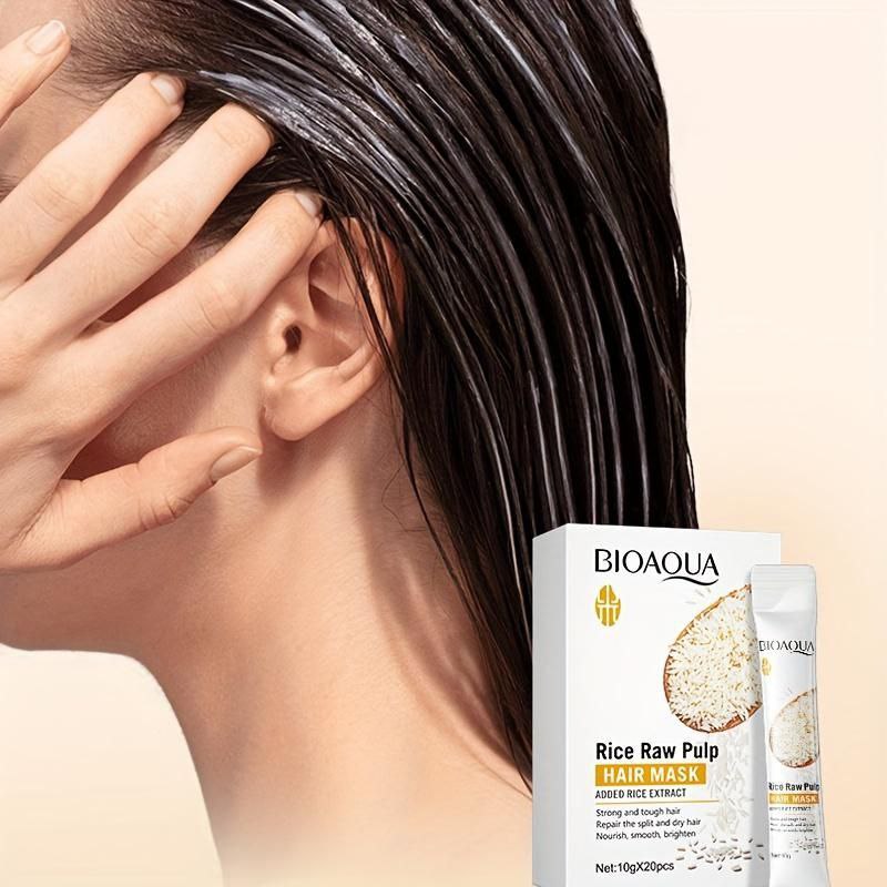 MASCARILLA PARA EL CABELLO DE PULPA CRUDA DE ARROZ EN BOLSITAS BIOAQUA 10G