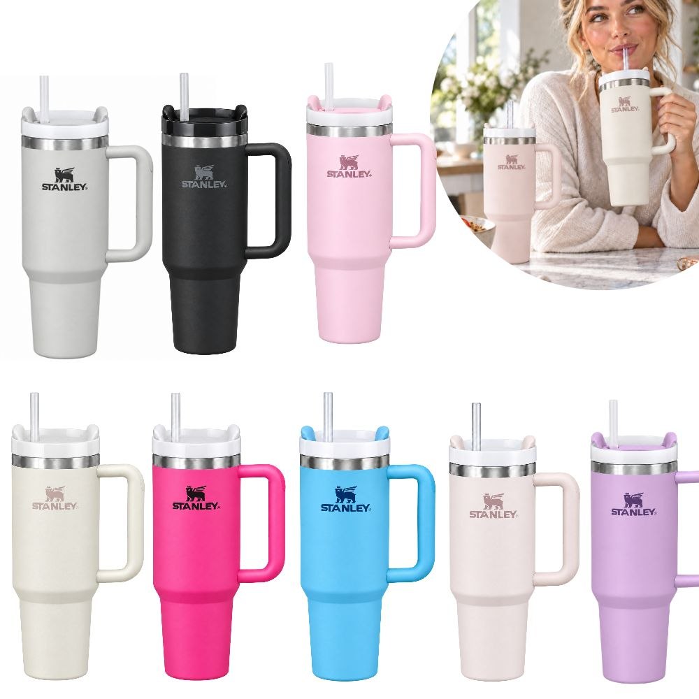 VASO TÉRMICO DE ACERO INOXIDABLE CON ASA Y PAJILLA STANLEY 1.18L