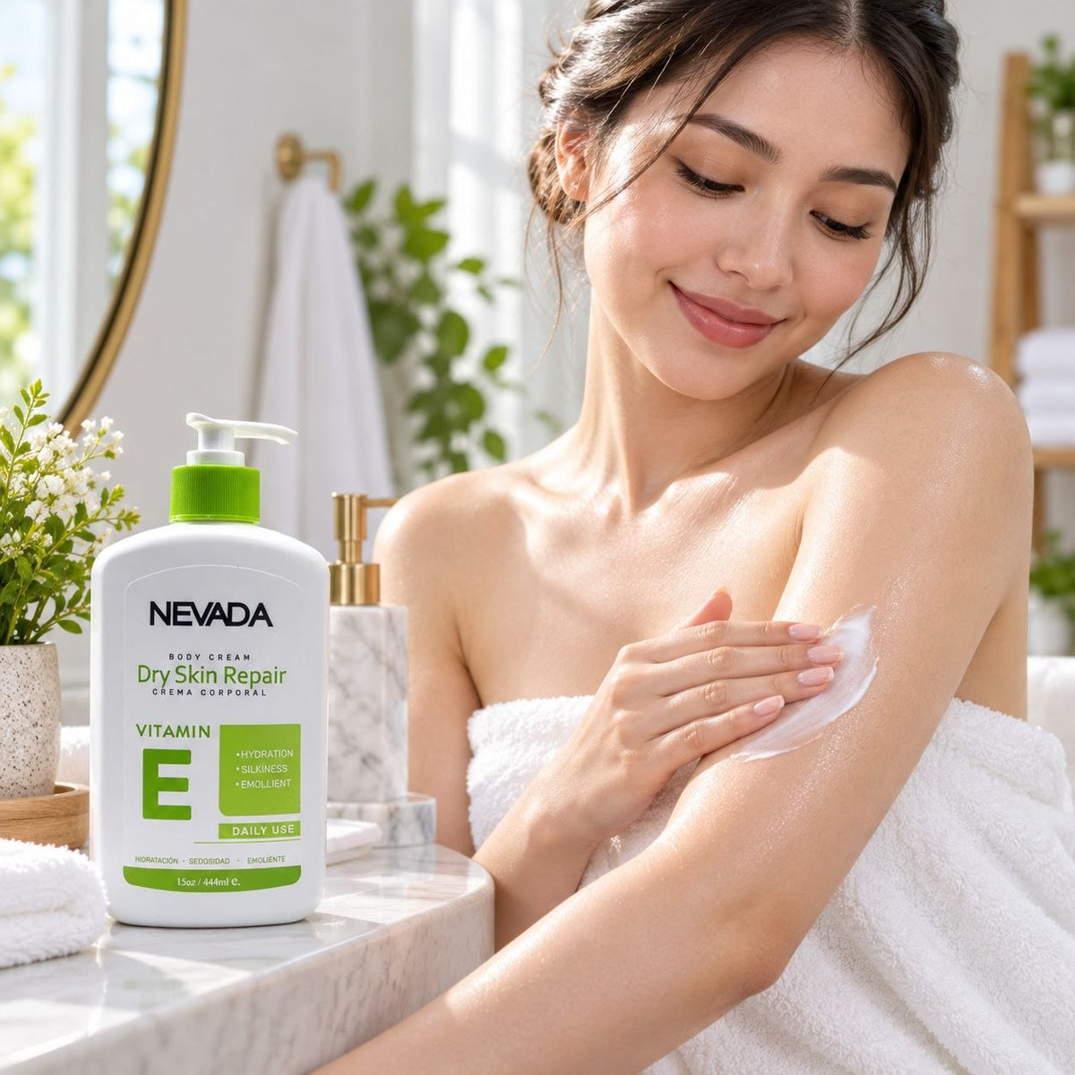 CREMA CORPORAL REPARADORA PARA PIEL SECA CON VITAMINA E NEVADA 444ML