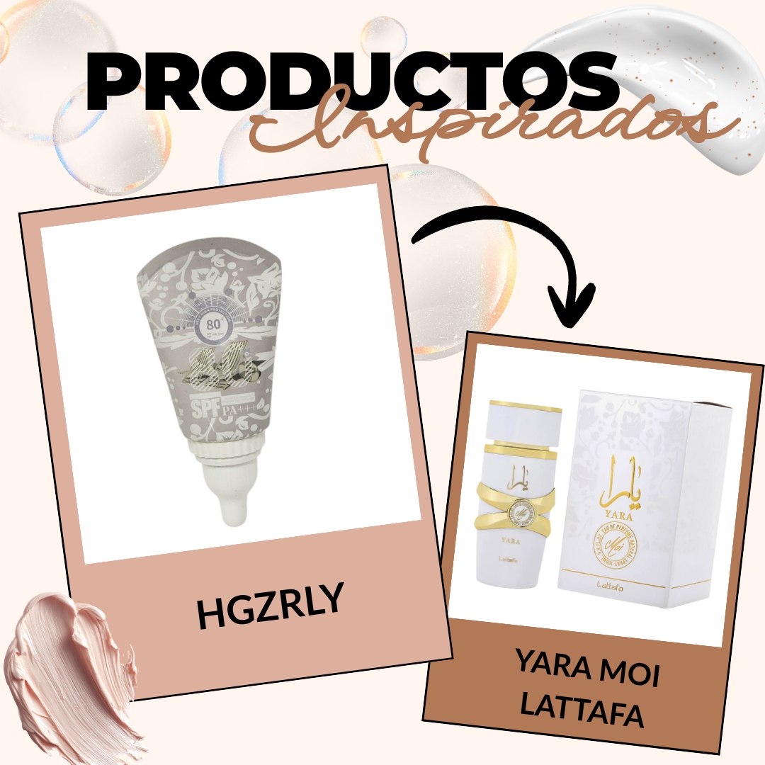 PROTECTOR SOLAR EN CREMA 3 EN 1 SPF80 BLANQUEADOR HGZRLY 65G DUPE DE LATTAFA YARA MOI