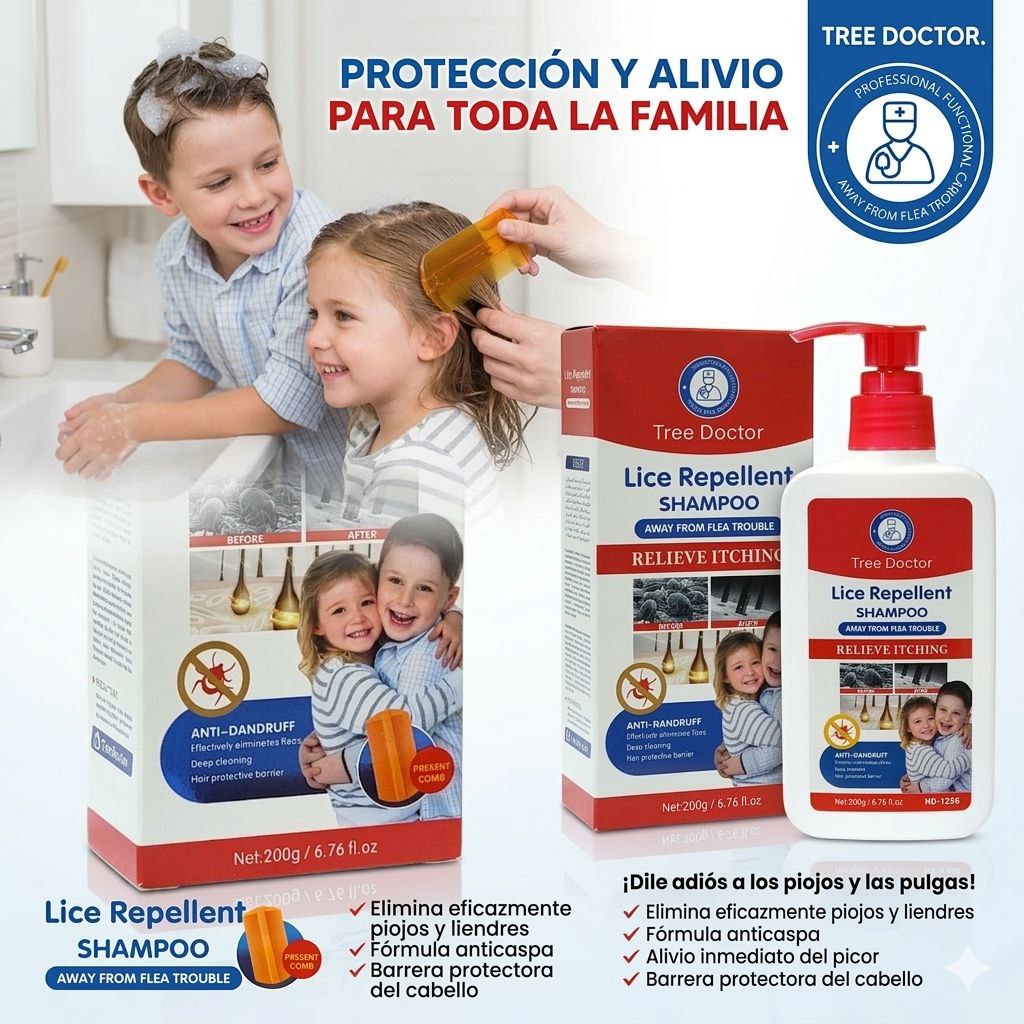 SHAMPOO REPELENTE Y ELIMINADOR DE PIOJOS TREE DOCTOR 200G