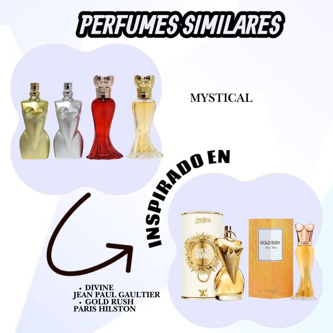 SET MYSTICAL DE MINI PERFUMES EDP 30MLX4 (M) (AROMA SIMILAR A JEAN PAUL GAULTIER DIVINE Y PARIS HILTON GOLD RUSH)