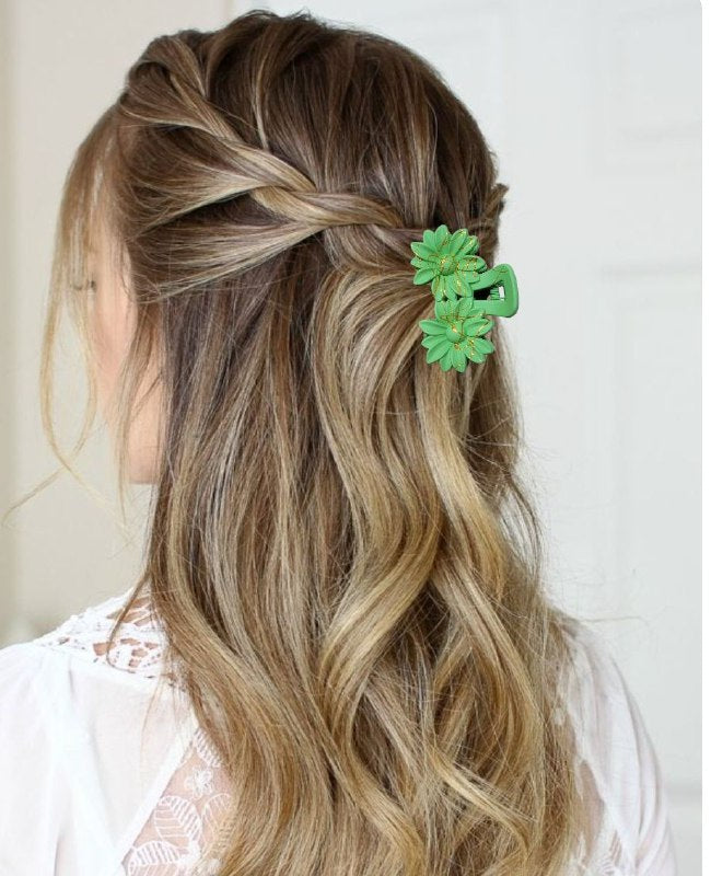 GANCHO PARA EL CABELLO DE DISEÑO DE DOBLE FLOR, PINZAS DE SUJECION FUERTE, ACCESORIO PARA EL CABELLO PAQUETE DE 12UND 6X4CM