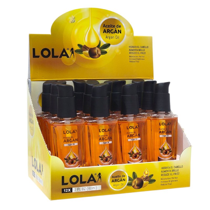 ACEITE PARA EL CABELLO DE ARGAN HIDRATANTE RECONSTRUCTOR ANTIFRIZZ LOLA 60ML