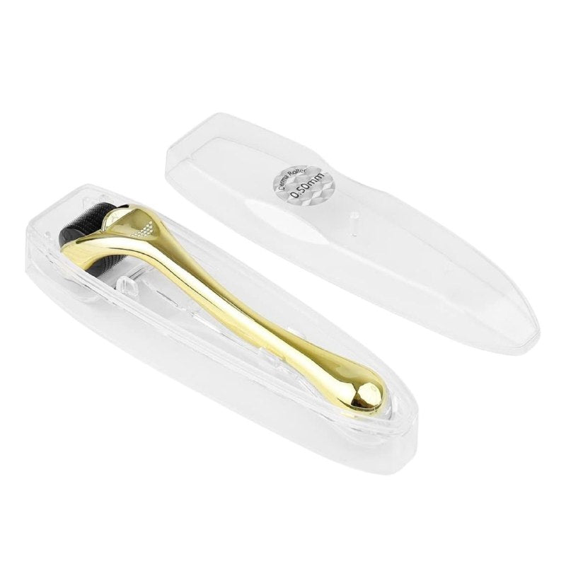 RODILLO FACIAL MASAJEADOR CON MICROAGUJAS DE TITANIO DE 0.5MM DERMAROLLER