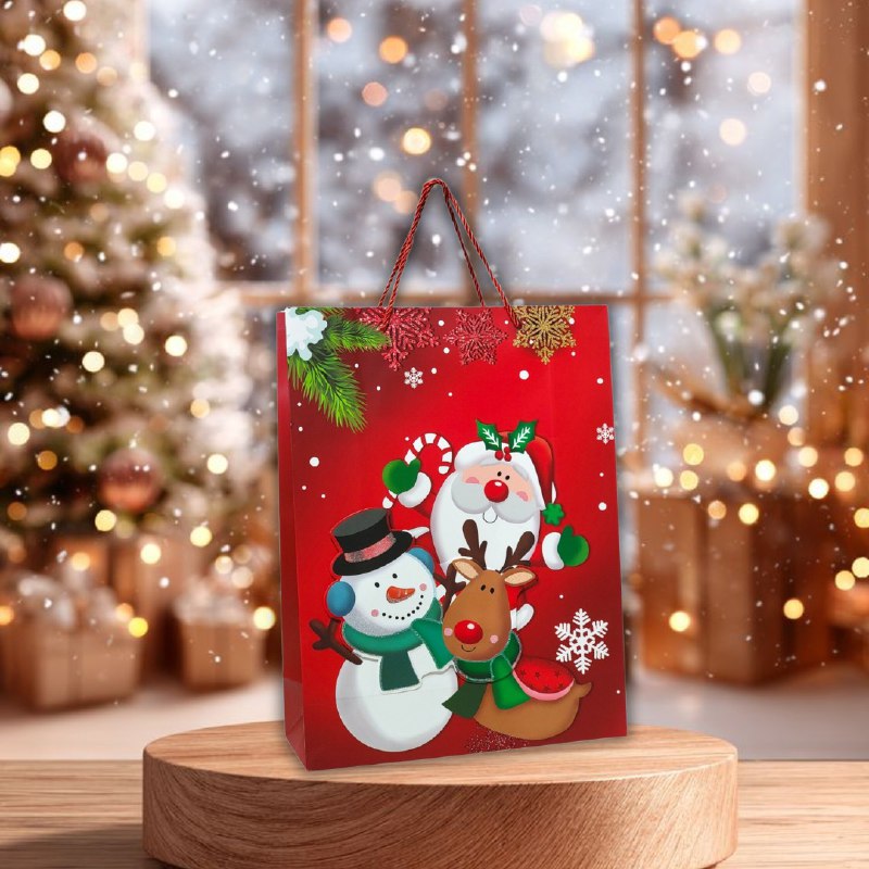 BOLSA DE REGALO NAVIDEÑA GRANDE 30X40X12CM