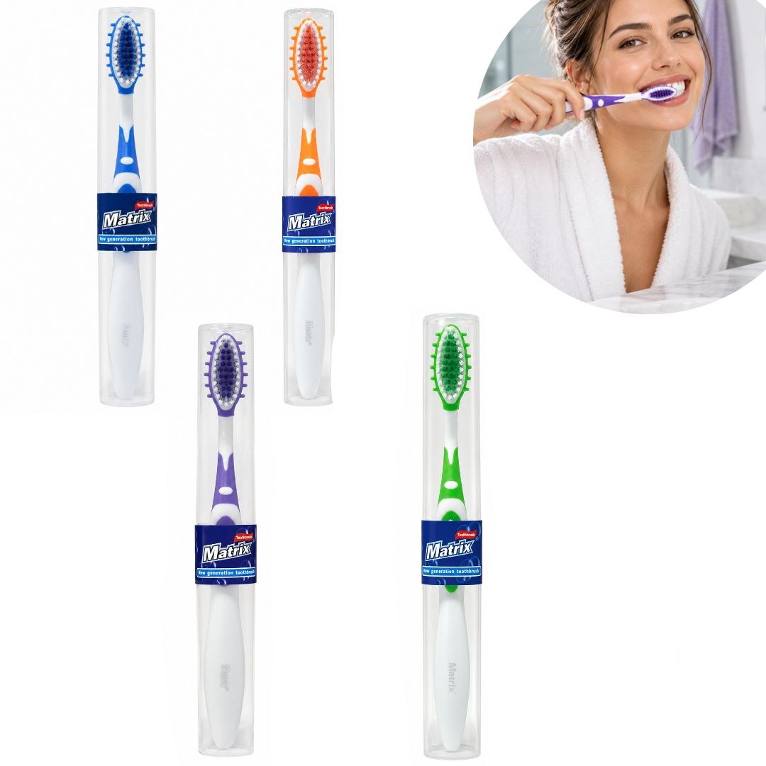 CEPILLO DENTAL CON TAPA PROTECTORA MATRIX 19CM
