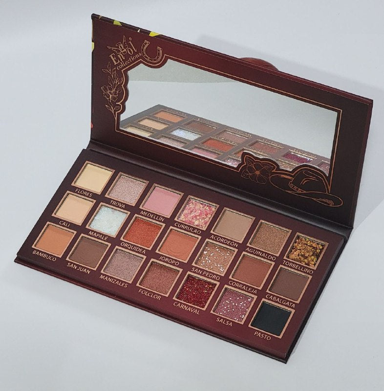 SOMBRAS PARA OJOS EN PALETA FERIAS Y FIESTAS COLOMBIA 21 COLORES ENGOL COLLECTIONS 25.2G