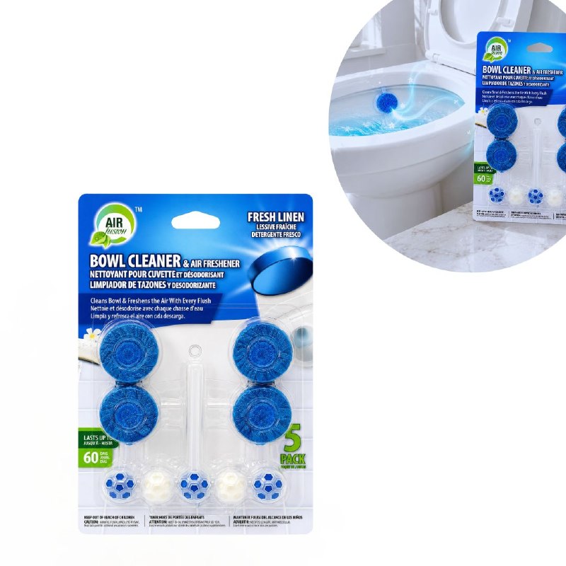 PASTILLAS LIMPIADORAS Y DESODORANTES PARA SANITARIOS CON AROMA A FRESCO AIR FUSION 5PCS