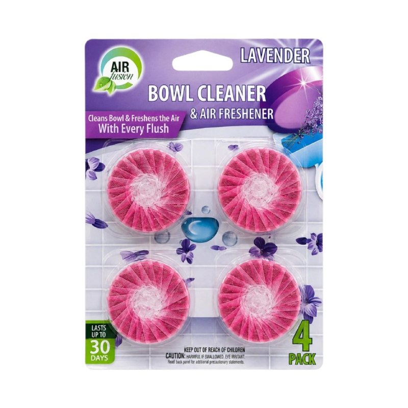 PASTILLAS LIMPIADORAS Y DESODORANTES PARA SANITARIOS CON AROMA A LAVANDA AIR FUSION 4PCS