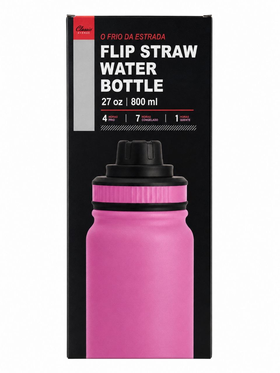 TERMO BOTELLA PREMIUM ENVASE TÉRMICO DE ACERO INOXIDABLE CON BOQUILLA ABATIBLE Y ASA DE TRANSPORTE 800ML