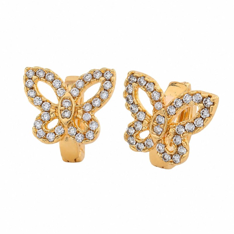ARGOLLA DE ENCHAPE PARA DAMA CON DESEÑO MARIPOSA  1CM