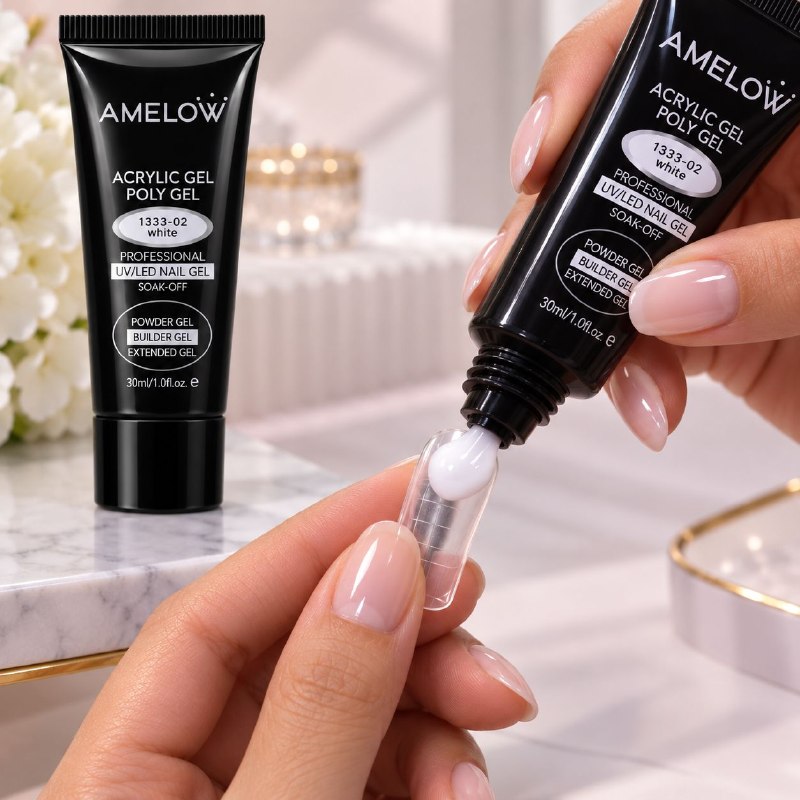 GEL ACRILICO PROFESIONAL DE CONSTRUCCION Y EXTENSION DE UÑAS AMELOW 30ML