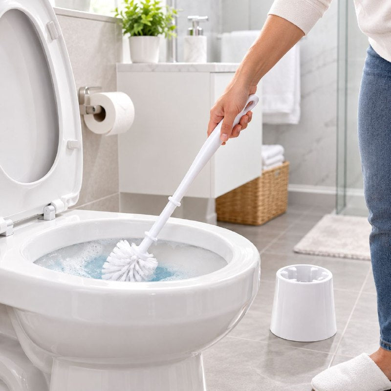 CEPILLO PARA LAVAR BAÑO INODORO CCON BASE ORGANIZADORA ECO 35CM