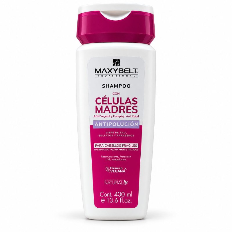 SHAMPOO PROFESIONAL REPARADOR Y PROTECTOR AMBIENTAL CON CELULAS MADRES MAXYBELT PROFESIONAL 400ML