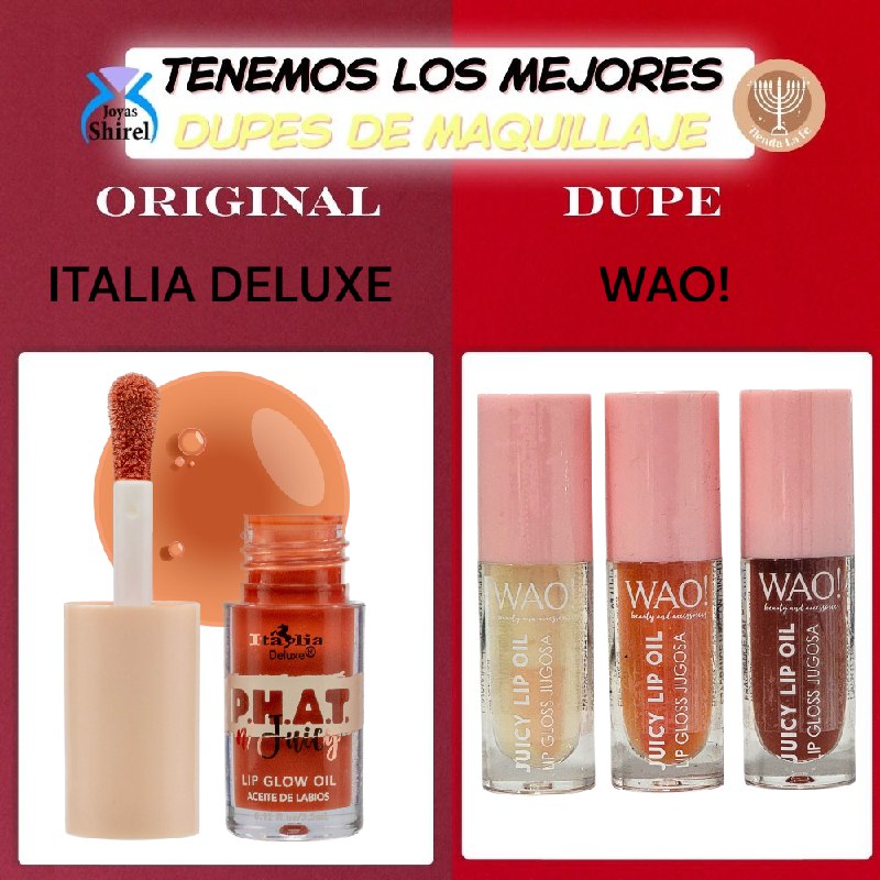 ACEITE LABIAL JUGOSO HIDRATANTE QUE CAMBIA DE COLOR WAO 4.2G (DUPE DE ITALIA DELUXE)