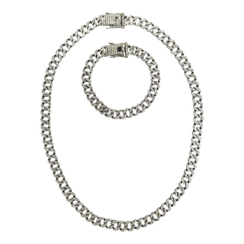 PULSERA DE ENCHAPE PARA CABALLERO EN SET 50CM Y 18CM