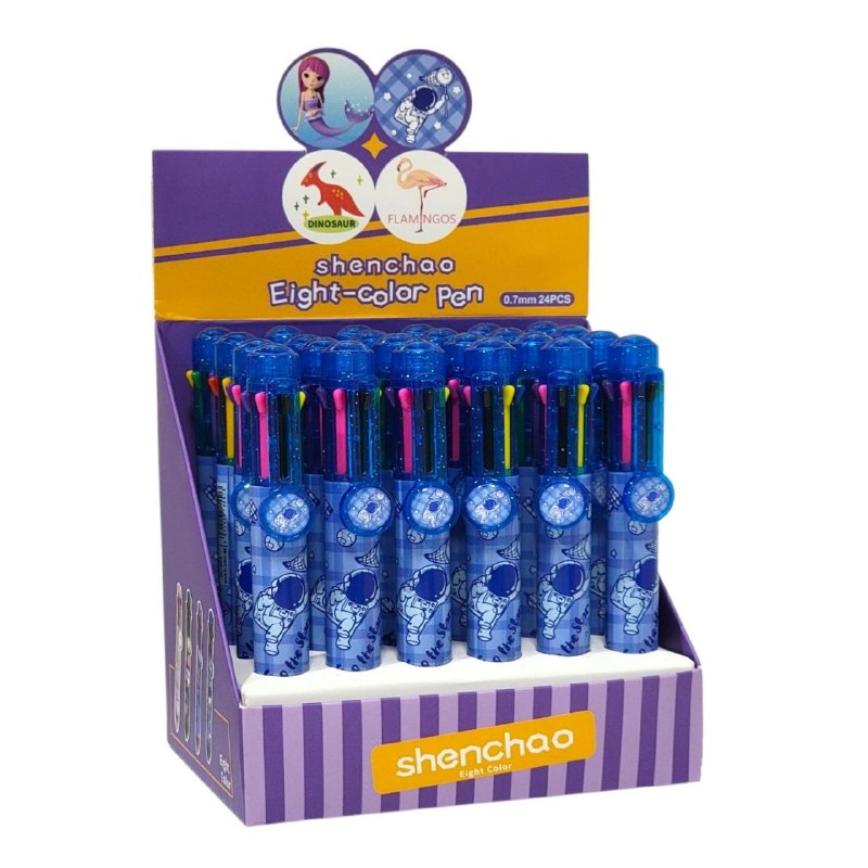 LAPIZ TINTA BOLIGRAFO MULTICOLOR 8 EN 1, DISEÑO DE ASTRONAUTA SHENCHAO EIGH COLOR PEN