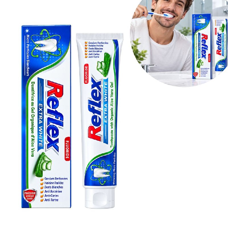 PASTA DENTAL ANTICARIES, BLANQUEADORA Y PARA CUIDADO DE ENCIAS DE ALOE VERA REFLEX 150G