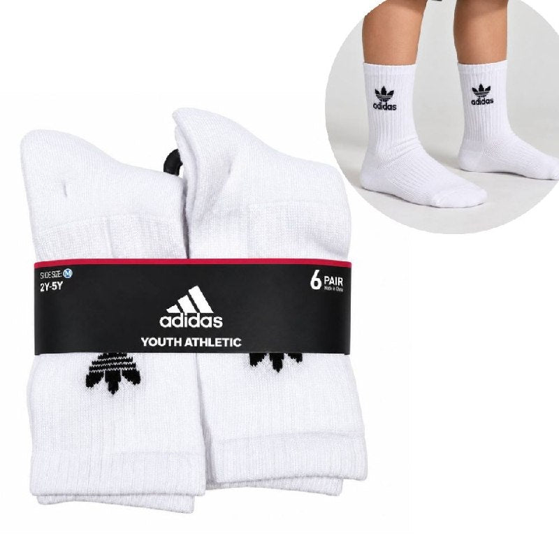 CALCETA TOBILLERA ADIDAS ORIGINAL PARA NIÑOS 6 PARES TALLA: 2Y-5Y
