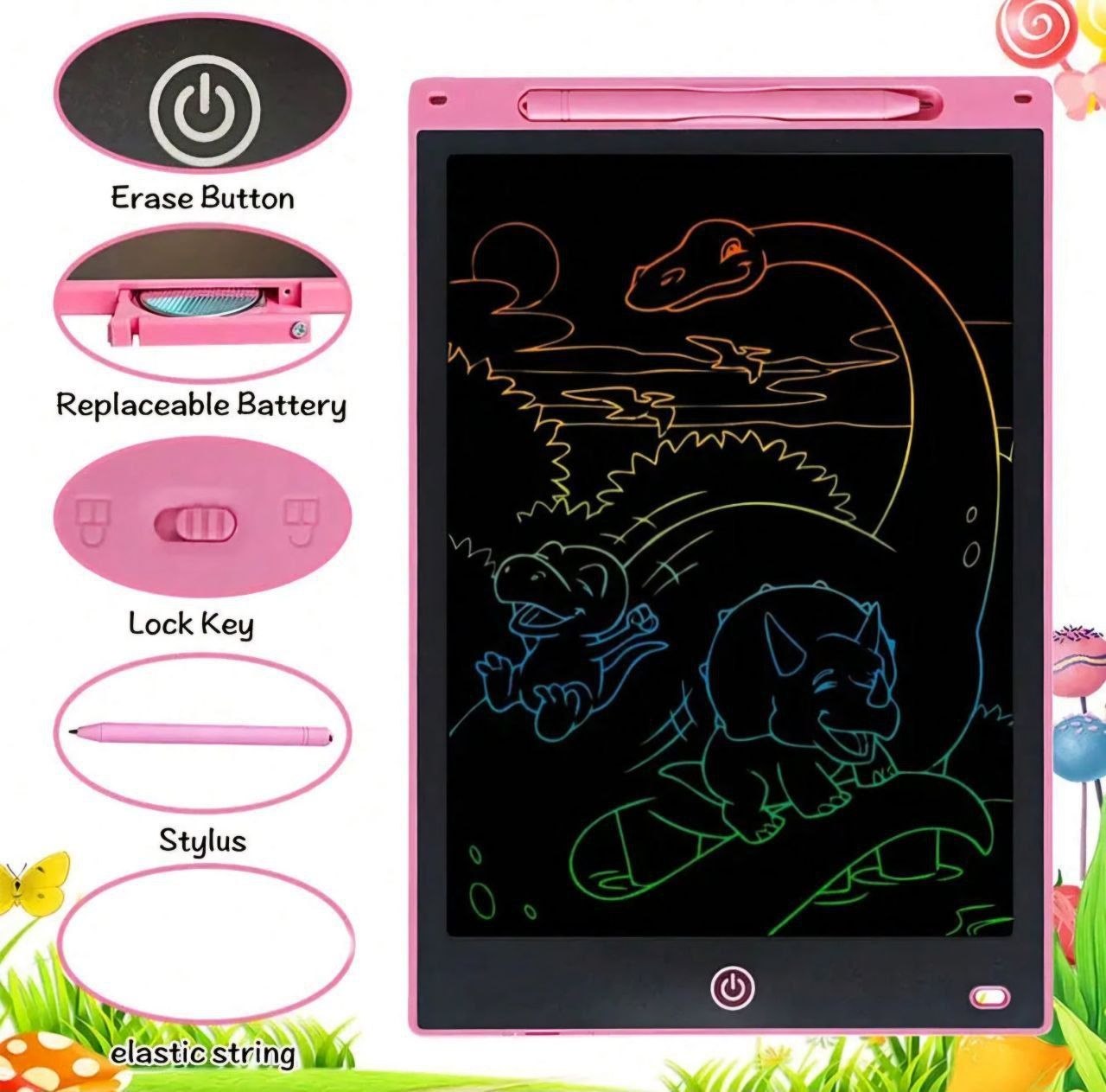 PIZARRA TABLETA DE DIBUJO O ESCRITURA PARA NIÑOS Y NIÑAS LCD PANEL  10"