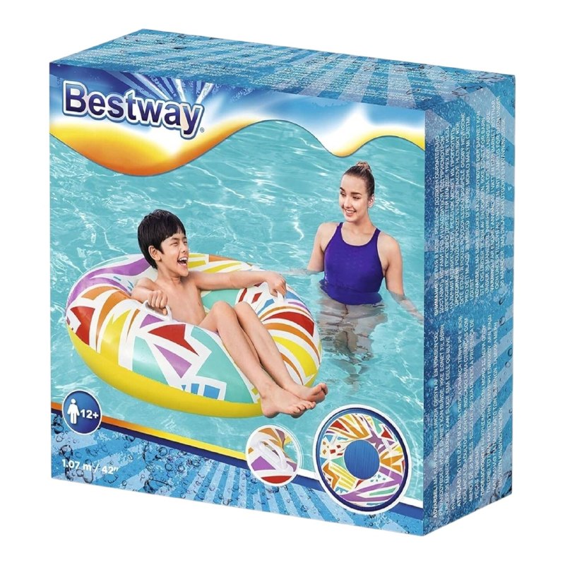 FLOTADOR INFLABLE EN FORMA DE DONA CON ASAS DE RESISTENCIA BESTWAY 105CM