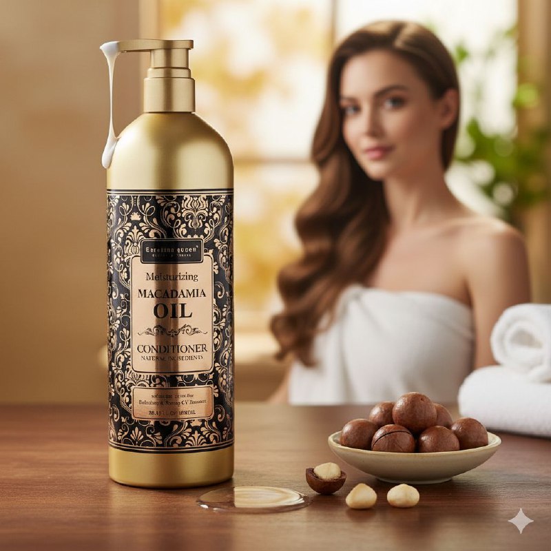 ACONDICIONADOR PARA EL CABELLO HIDRATANTE CON ACEITE DE MACADAMIA 800ML, CON INGREDIENTES NATURALES QUE REPARAN EL PELO DAÑADO, PORTANDO MENOS FRIZZ, MEJOR BRILLO Y SUAVIDAD KERATINE QUEEN