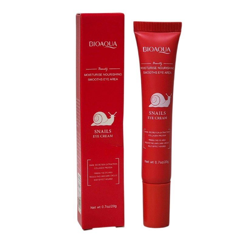 CREMA FACIAL PARA CONTORNO DE OJOS REGENERADOR Y REARFIRMANTE CON EXTRACTO DE BABA DE CARACOL BIOAQUA 20G