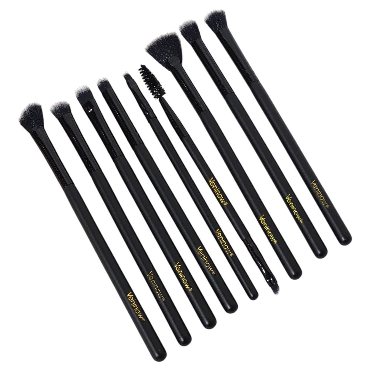 SET DE BROCHAS DE MAQUILLAJE ESTUCHE ORGANIZADOR NEGRO 15 PIEZAS