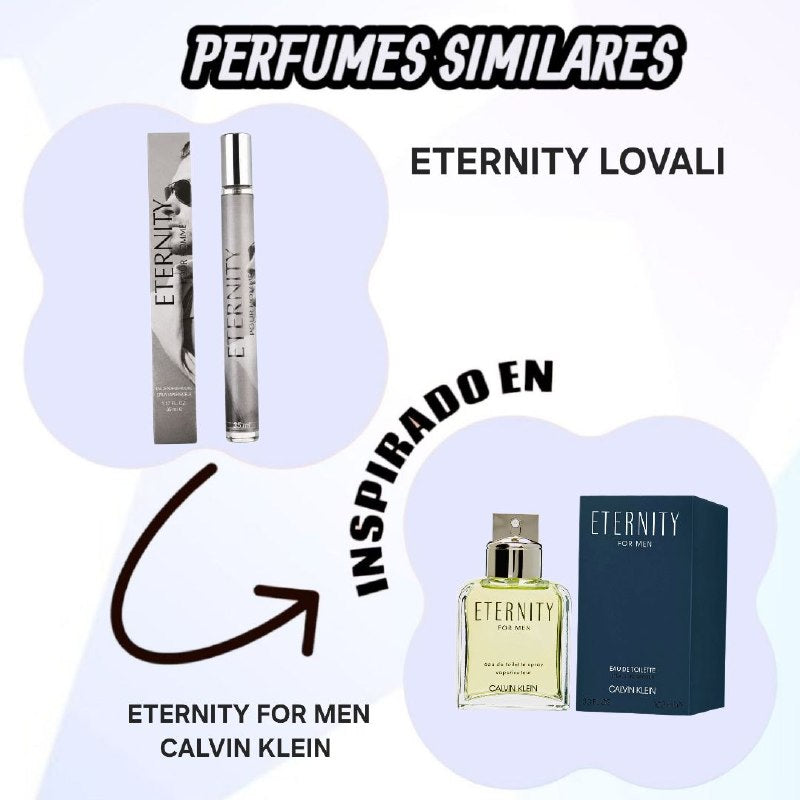 PERFUME DE TUBO ETERNITY LOVALI 35ML 1 UND (DUPE ETERNITY FOR MEN CALVIN KLEIN)