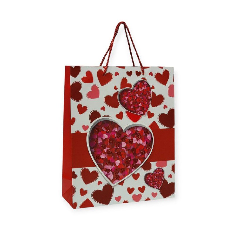 BOLSA DE REGALO MEDIANA 26X32X10CM SAN VALENTIN
