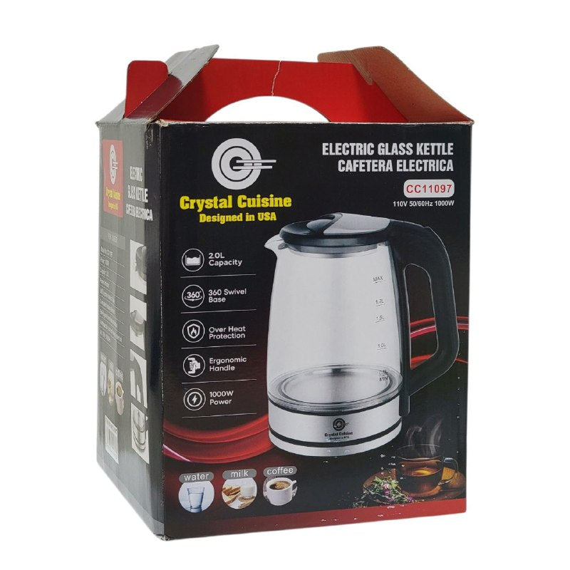 MAQUINA CAFETERA ELECTRICA  DE VIDRIO CC11097 CRYSTAL CUISINE 2L