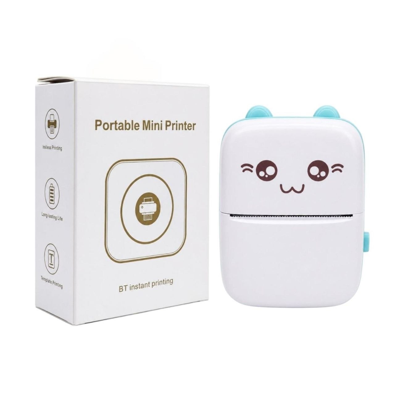MINI IMPRESORA PORTATIL TERMICA SIN TINTA CON BLUETOOTH MEDIDAS 11X8CM