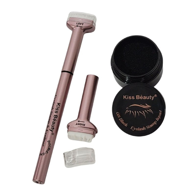 DELINEADOR DE OJOS Y SELLO DE PESTAÑAS A PRUEBA DE AGUA KISS BEAUTY 1ML, 3.8ML