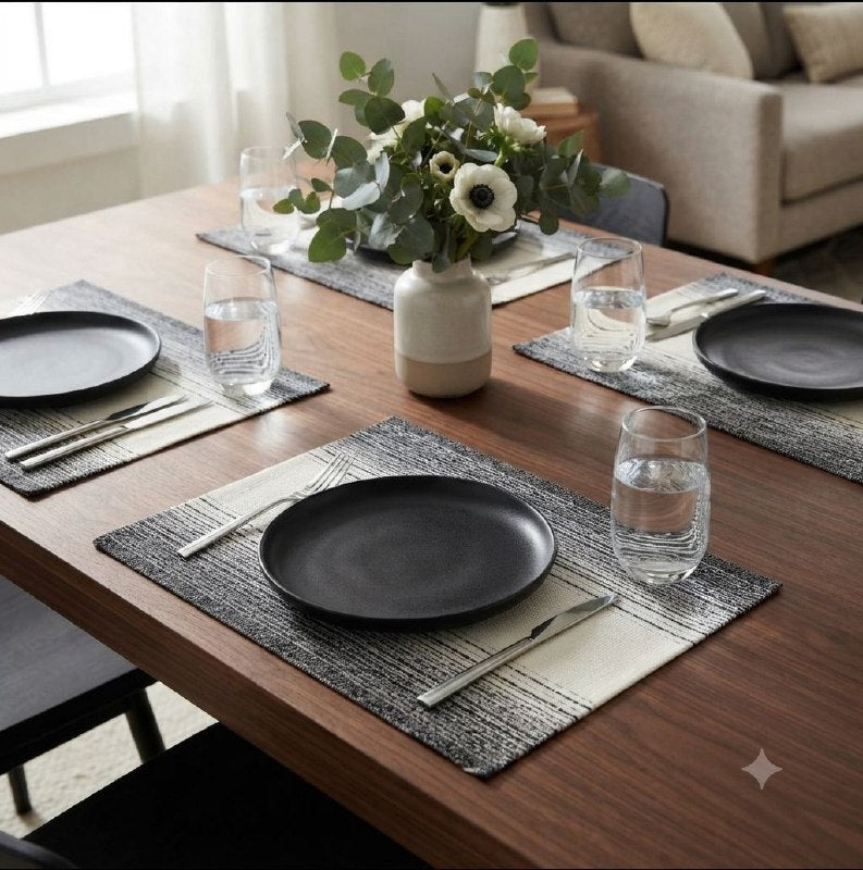 MANTEL DE COCINA PARA MESA COMEDOR RECTANGULARES ANTIDESLIZANTES EN SET DE 4PCS 30X45CM