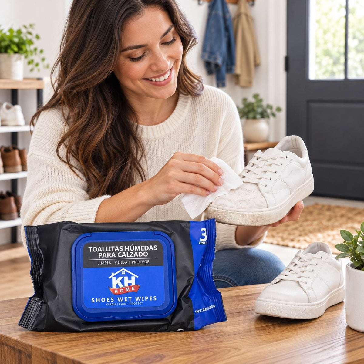 TOALLITAS HÚMEDAS LIMPIADORAS Y PROTECTORAS PARA CALZADO HOME 30 UNID