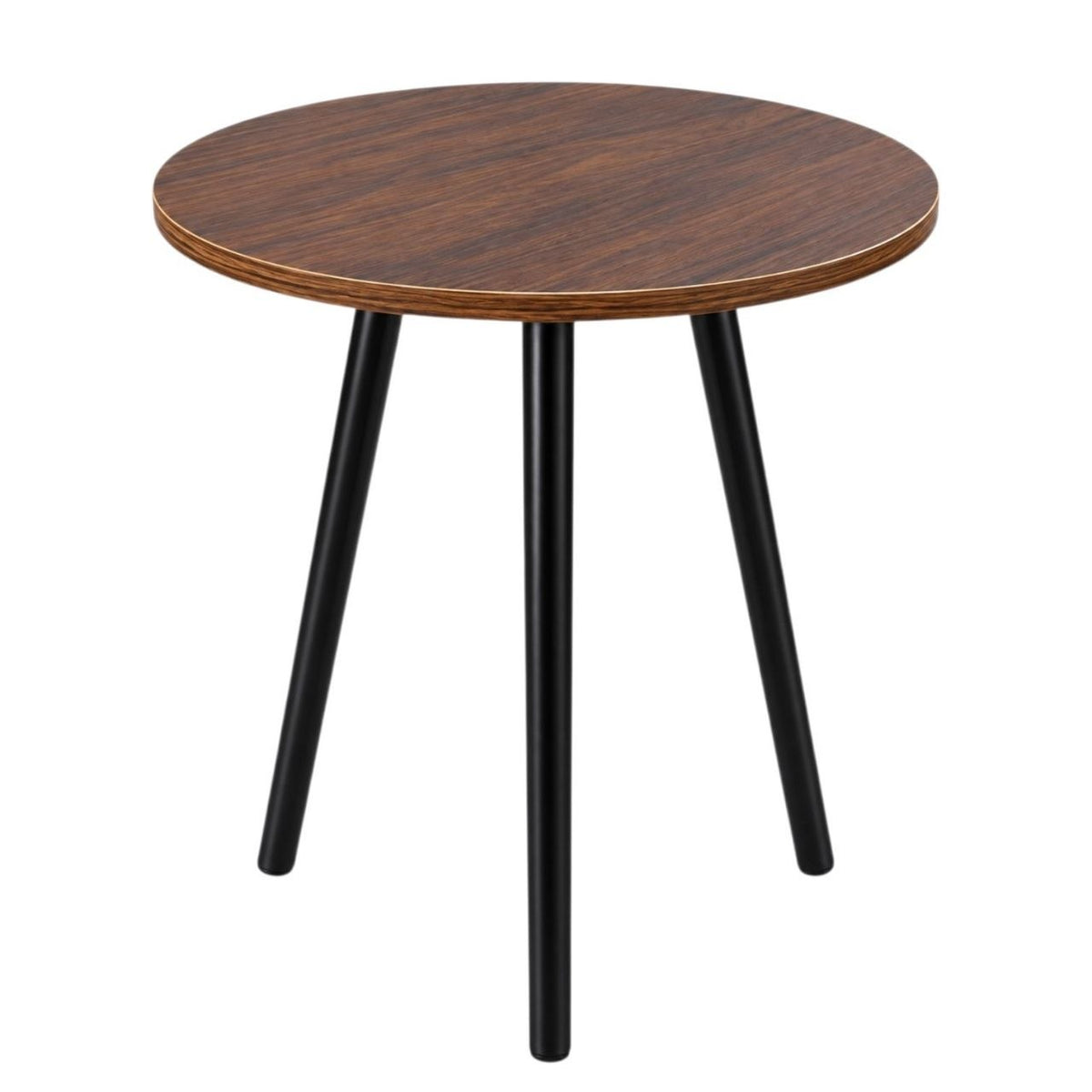 MESA AUXILIAR MODERNA CON ACABADO TIPO MADERA Y PATAS NEGRAS 40X40X55CM