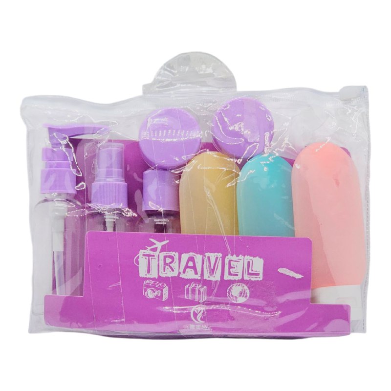SET PARA VIAJAR VACIAS, EFICIENCIA DE ALMACENAMIENTO COMODO DE 7 PIEZAS, PARA LIQUIDOS Y CREMAS PARA VIAJES TRAVEL