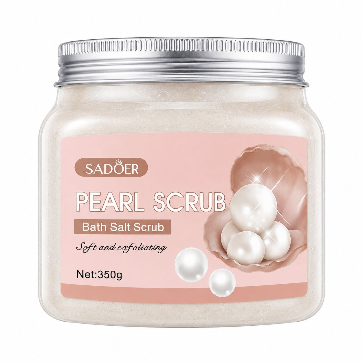 EXFOLIANTE CORPORAL DE SAL DE BAÑO CON EXTRACTO DE PERLAS SADOER PEARL BATH SALT SCRUB 350 G / 12.35 OZ