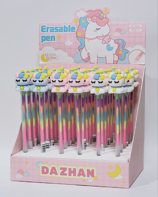 LAPIZ TINTA BOLIGRAFO MULTICOLOR, DISEÑO DE UNICORNIO ERESABLE PEN DAZHAN
