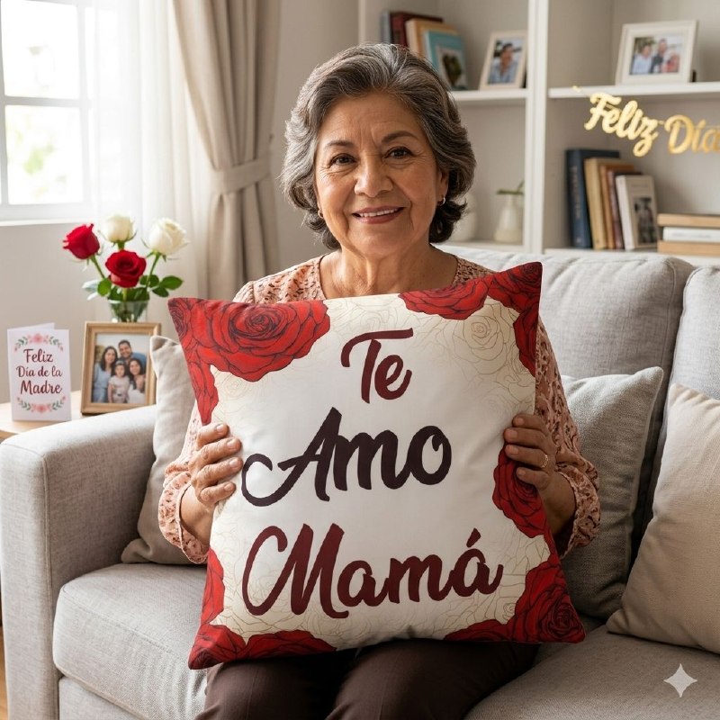 COJIN ALMOHADA DECORATIVA DEL DIA DE LAS MADRES 43X43CM