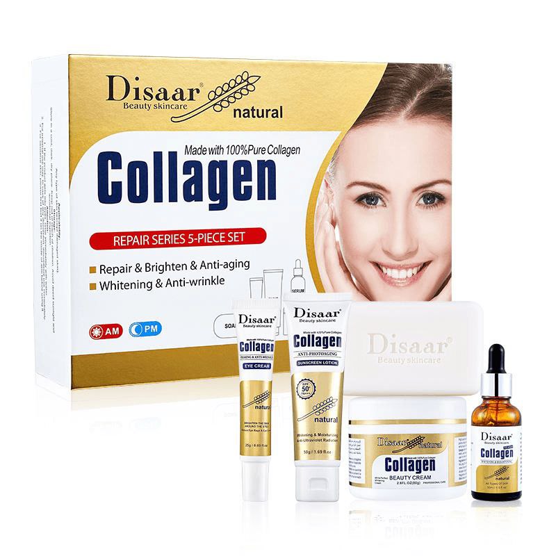 SET DE CUIDADO FACIAL DE REPARACION Y BLANQUEAMIENTO 5PCS DISAAR