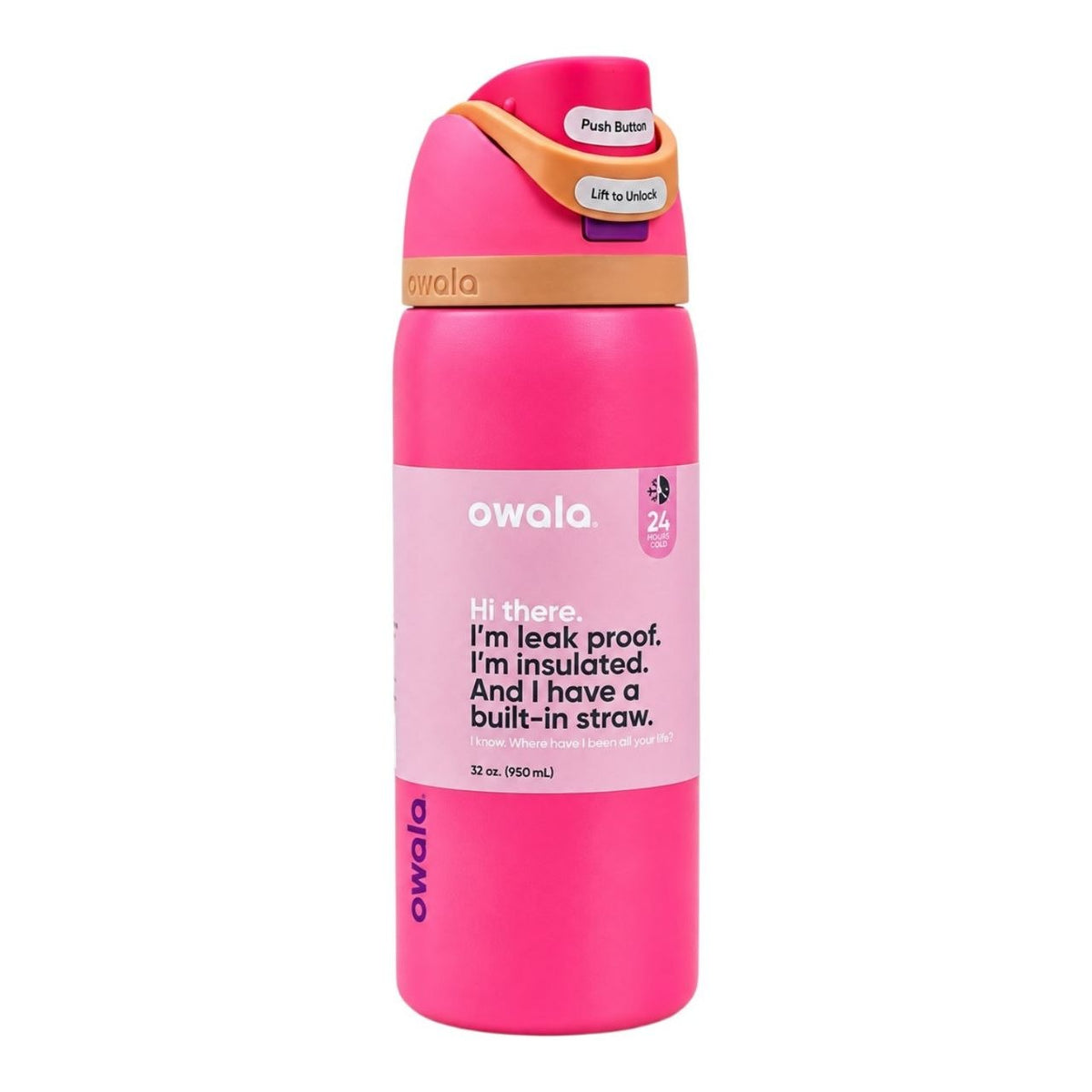 BOTELLA TÉRMICA REUTILIZABLE CON PAJILLA INTEGRADA OWALA 24OZ (710ML)