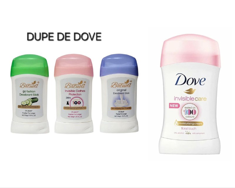 DESODORANTE PARA MUJERES ANTITRANSPIRANTE EN BARRA 50G, DUPE DE DOVE, SIN ALCOHOL, EFECTO HUMECTANTE QUE PROTEGE TUS AXILAS DEL OLOR HASTA POR 48H Y UN REFRESCANTE AROMA BATUOLI