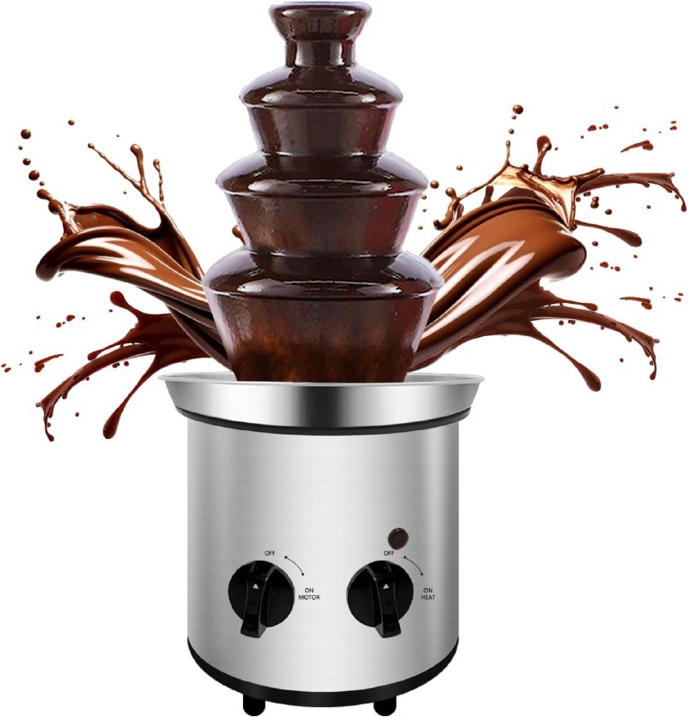 MAQUINA FUENTE DE CHOCOLATE DE ACERO INOXIDABLE, ESTE ELEGANTE DISPOSITIVO MANTIENE TU CHOCOLATE A LA TEMPERATURA PERFECTA