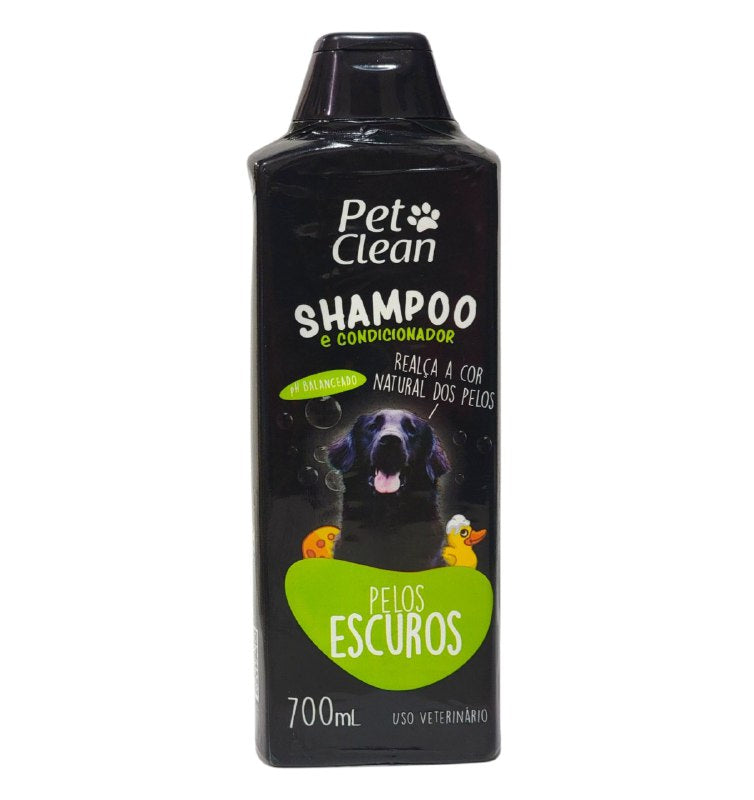 SHAMPOO Y ACONDICIONADOR PARA PERROS PARA PELOS OSCUROS PET CLEAN 700ML